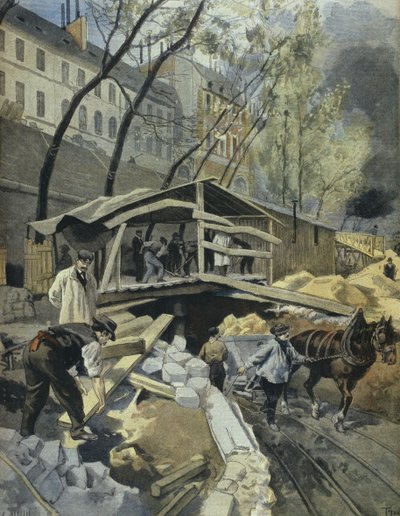 Working on the metropolitan, Paris, illustration from 